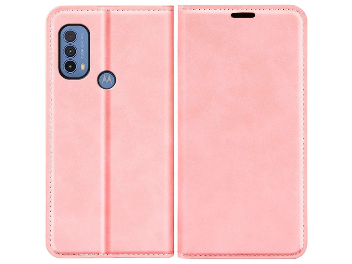 Just in Case Slim BookCase Roze - Motorola Moto E20/E30/E40 hoesje