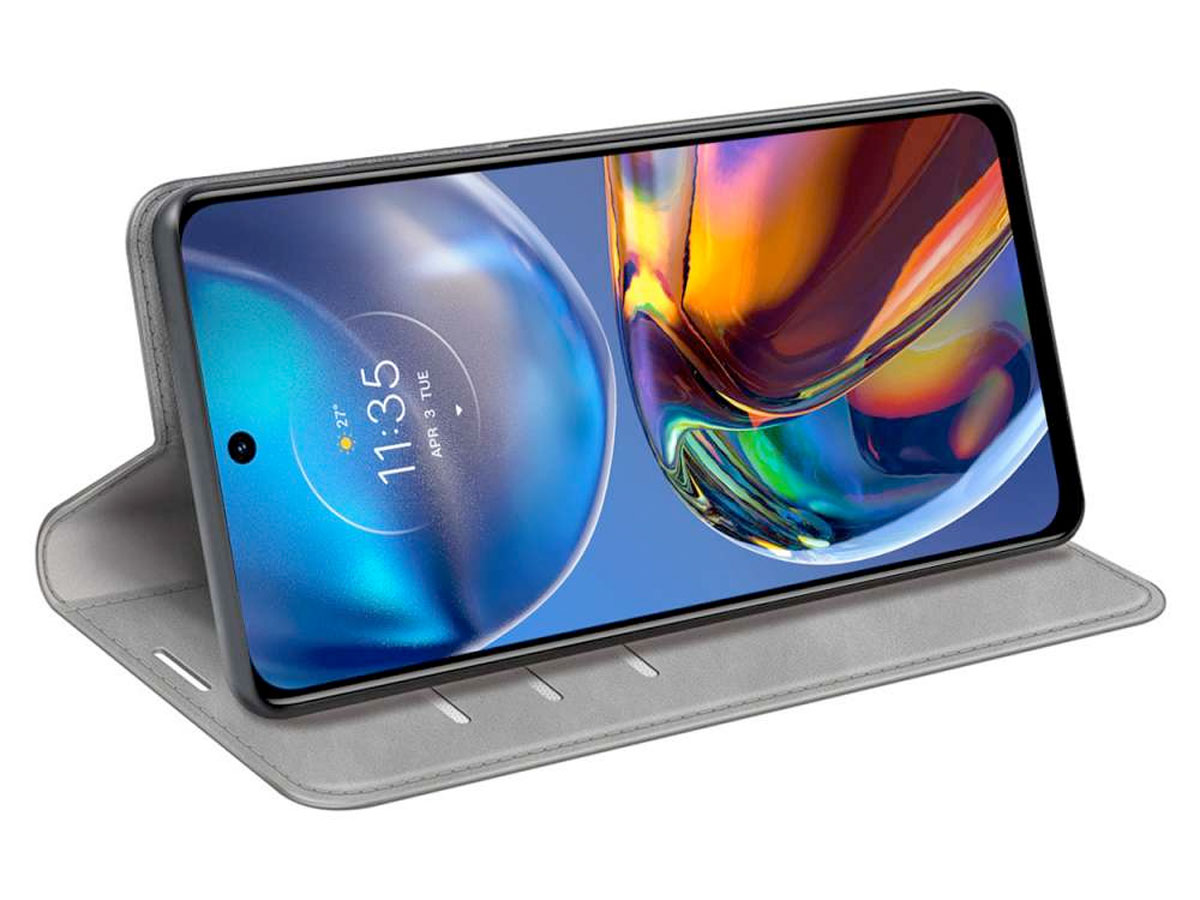 Just in Case Slim Wallet Case Grijs - Motorola Moto E32/E32s hoesje