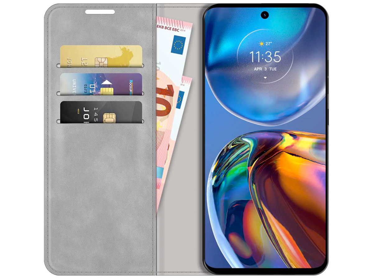Just in Case Slim Wallet Case Grijs - Motorola Moto E32/E32s hoesje
