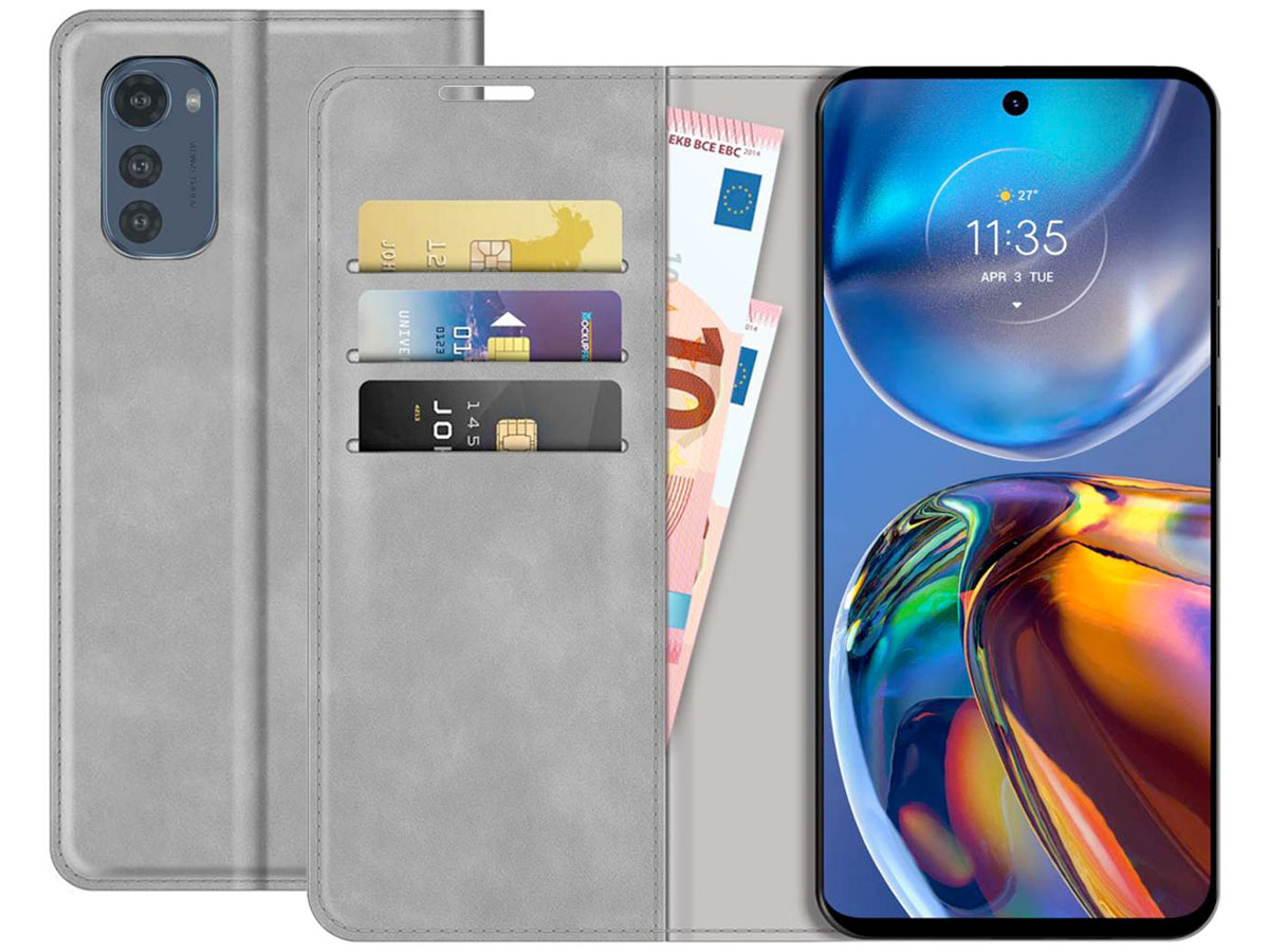 Just in Case Slim Wallet Case Grijs - Motorola Moto E32/E32s hoesje