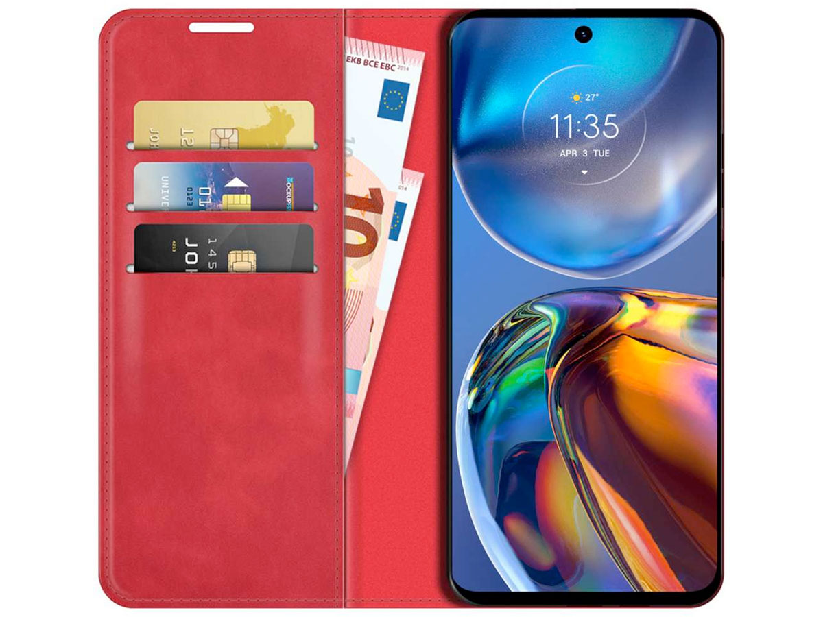 Just in Case Slim Wallet Case Rood - Motorola Moto E32/E32s hoesje