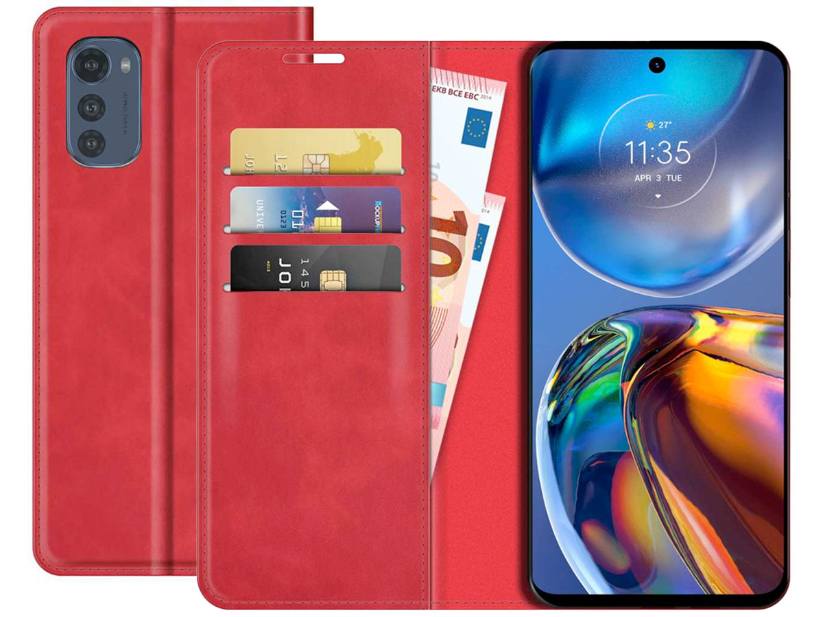 Just in Case Slim Wallet Case Rood - Motorola Moto E32/E32s hoesje