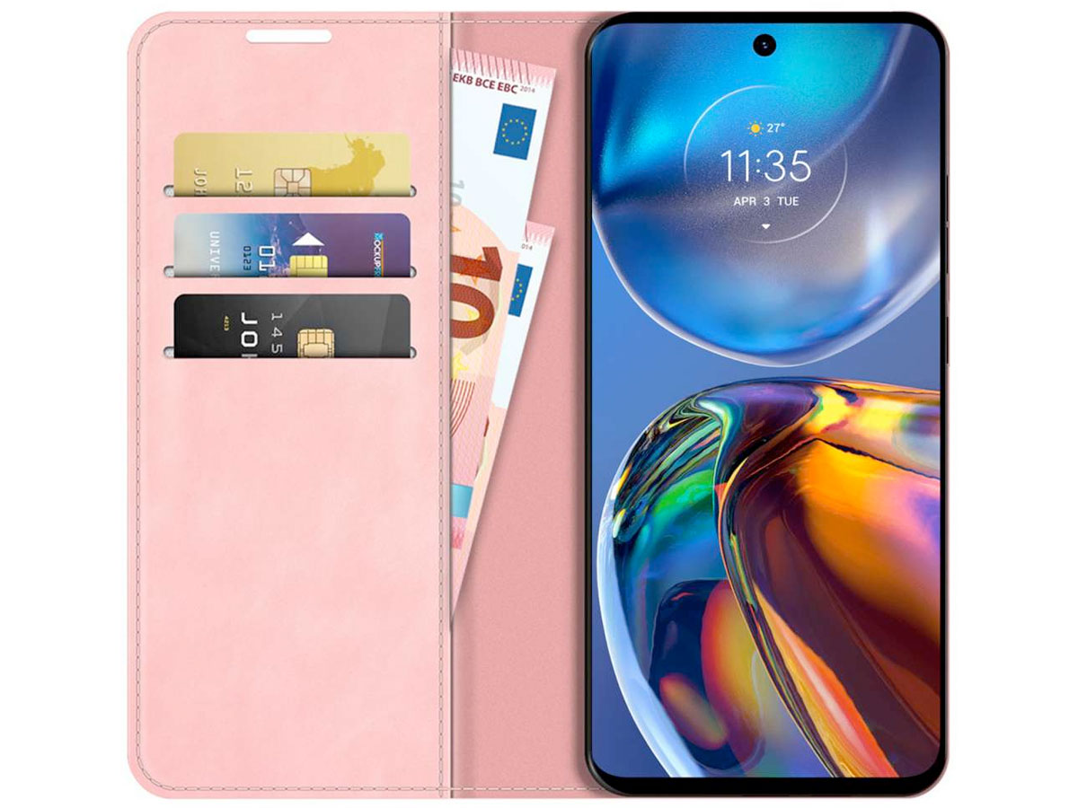 Just in Case Slim Wallet Case Roze - Motorola Moto E32/E32s hoesje