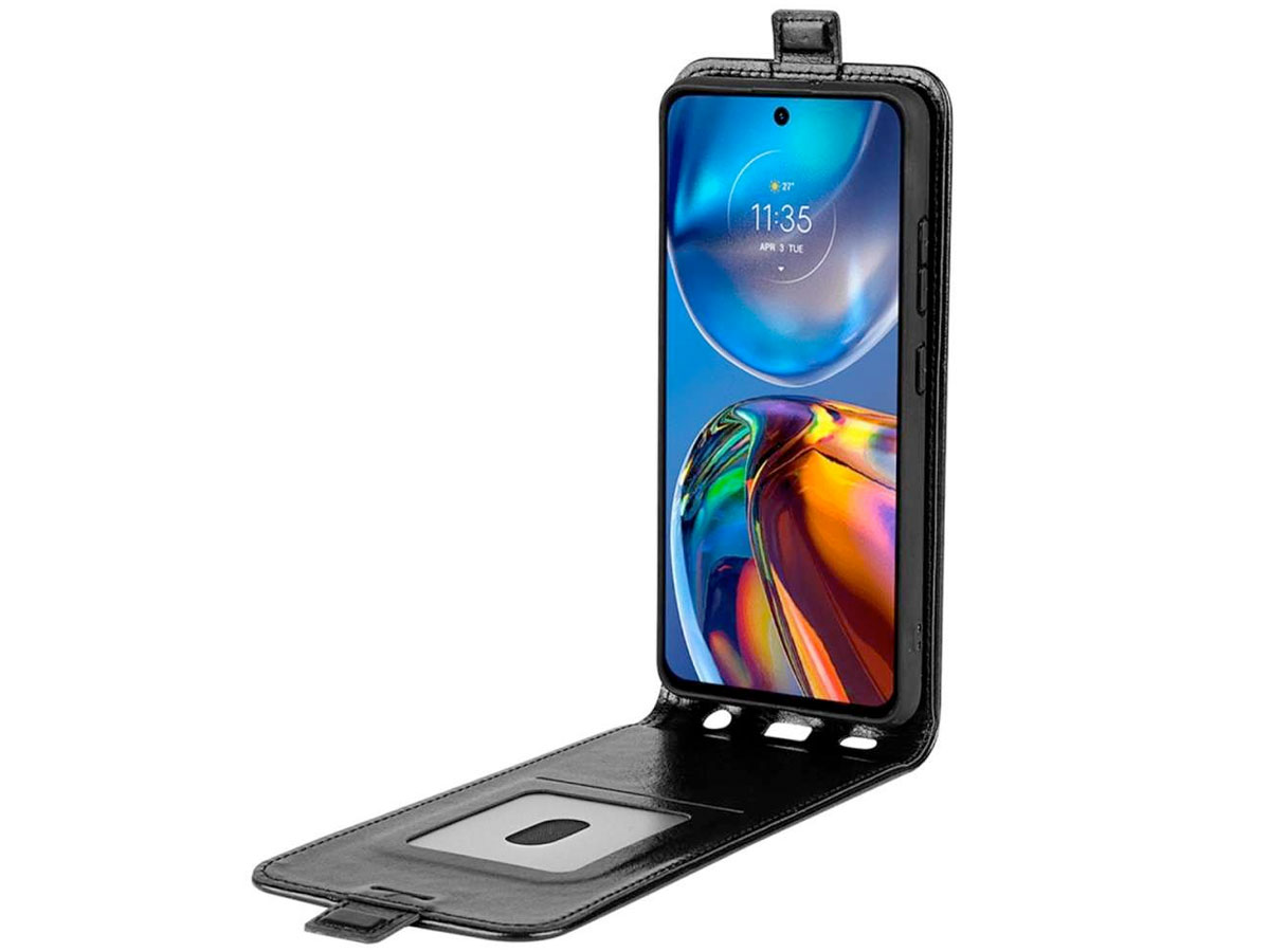 Just in Case Flip Case Zwart - Motorola Moto E32/E32s hoesje