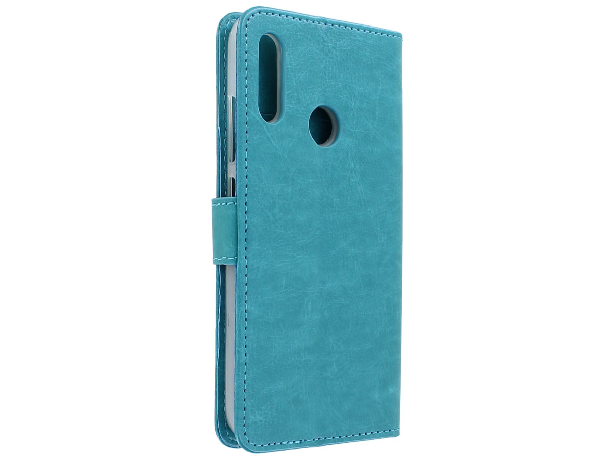 Book Case Mapje Turquoise - Motorola Moto E6 Plus hoesje