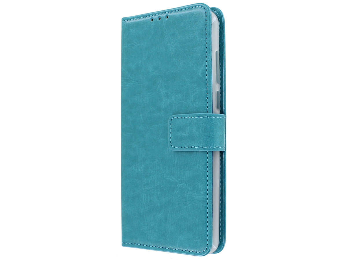 Book Case Mapje Turquoise - Motorola Moto E6 Plus hoesje