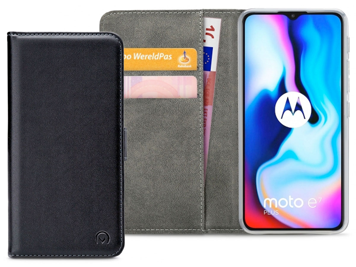 Mobilize Walletbook Zwart - Motorola Moto E7 Plus hoesje