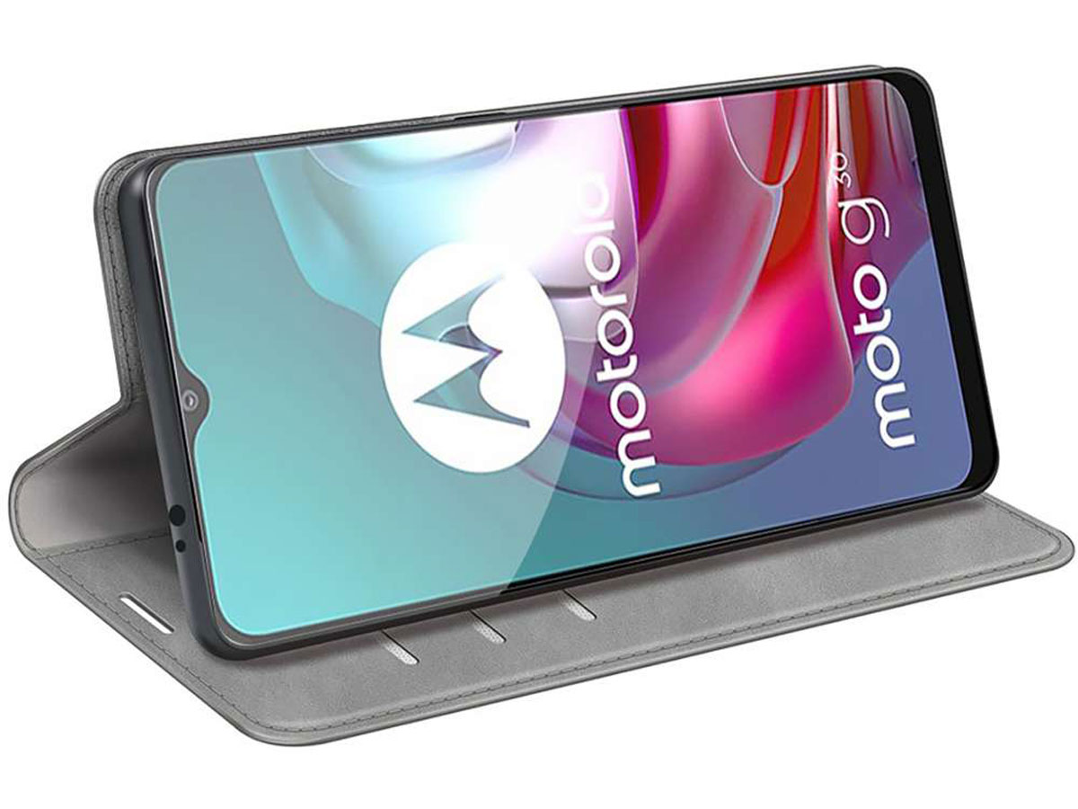 Just in Case Magnetic BookCase Grijs - Motorola Moto G10/G20/G30 hoesje