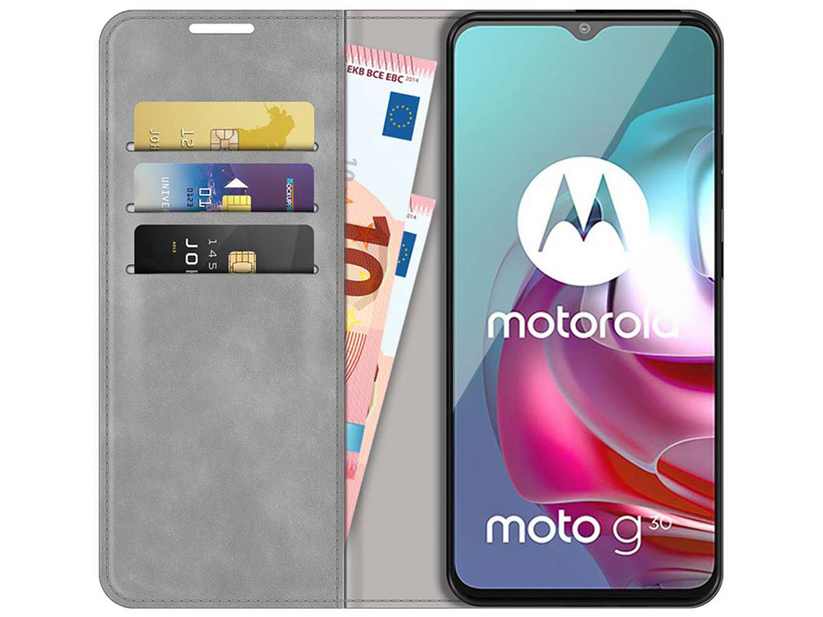 Just in Case Magnetic BookCase Grijs - Motorola Moto G10/G20/G30 hoesje