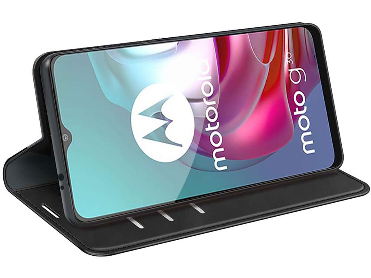Just in Case Magnetic BookCase Zwart - Motorola Moto G10/G20/G30 hoesje