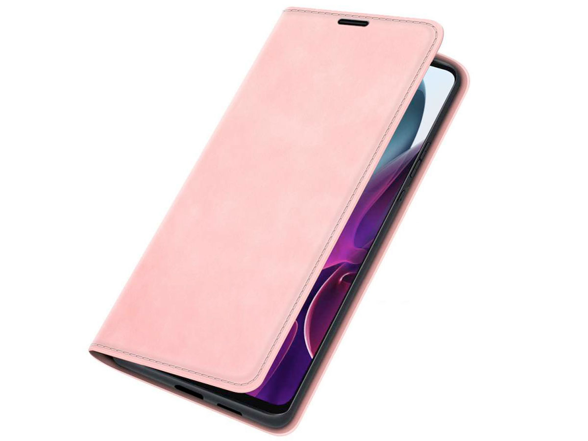 Just in Case Slim BookCase Roze - Motorola Moto G200 5G hoesje