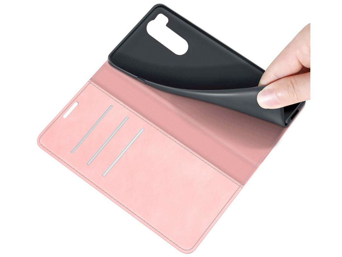 Just in Case Slim BookCase Roze - Motorola Moto G200 5G hoesje