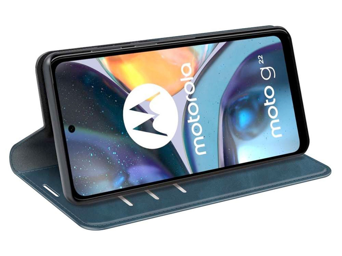 Just in Case Slim BookCase Blauw - Motorola Moto G22 hoesje