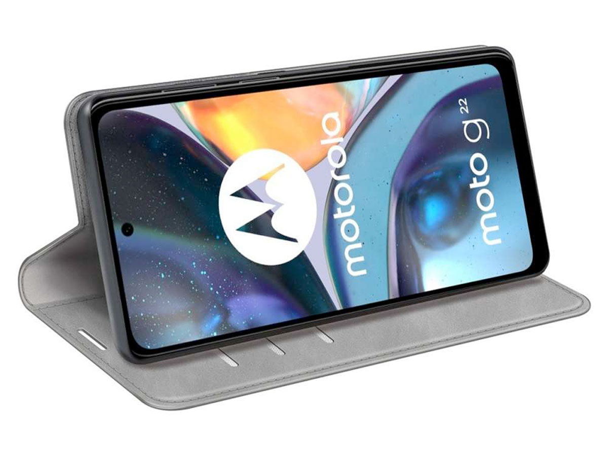 Just in Case Slim BookCase Grijs - Motorola Moto G22 hoesje