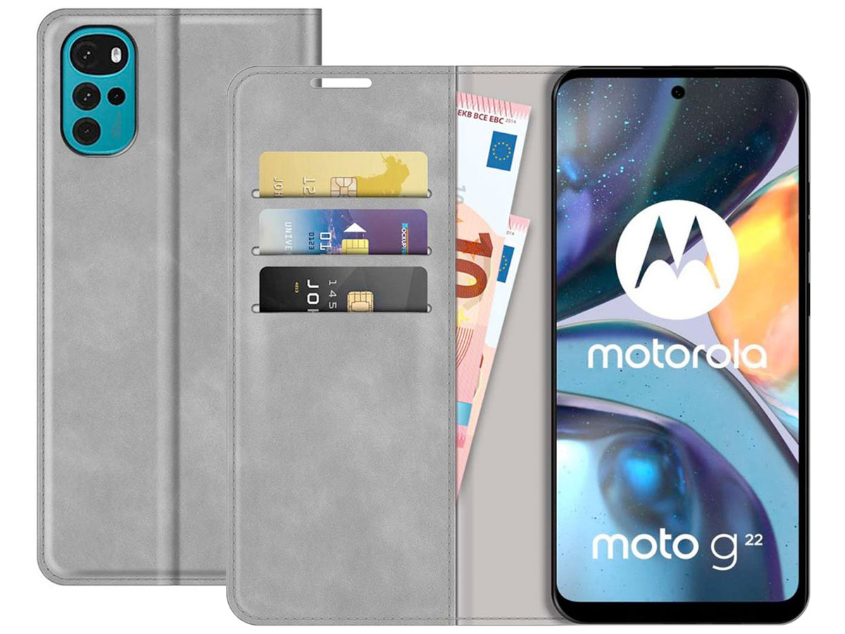 Just in Case Slim BookCase Grijs - Motorola Moto G22 hoesje