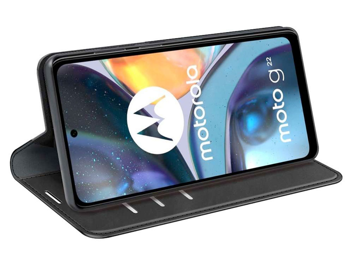 Just in Case Slim BookCase Zwart - Motorola Moto G22 hoesje