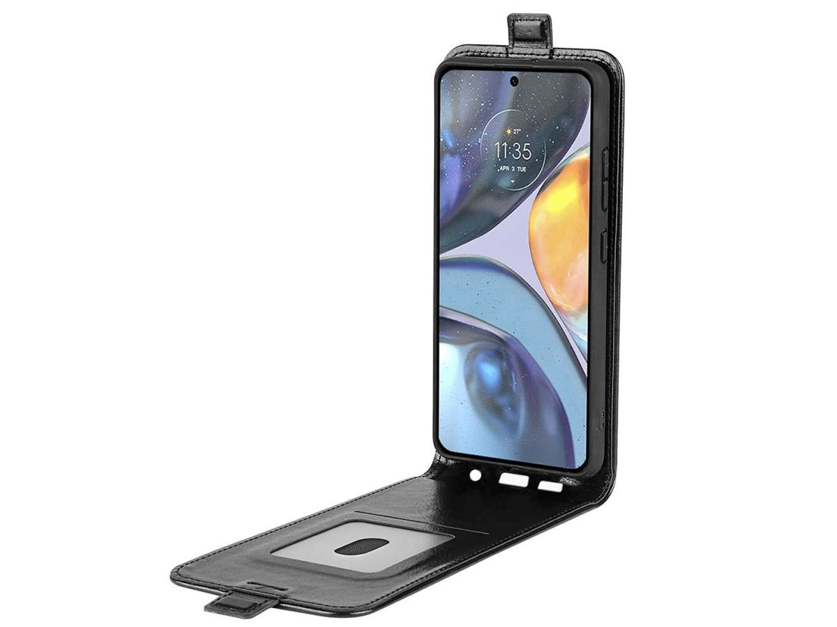 Just in Case Flip Case Zwart - Motorola Moto G22 hoesje