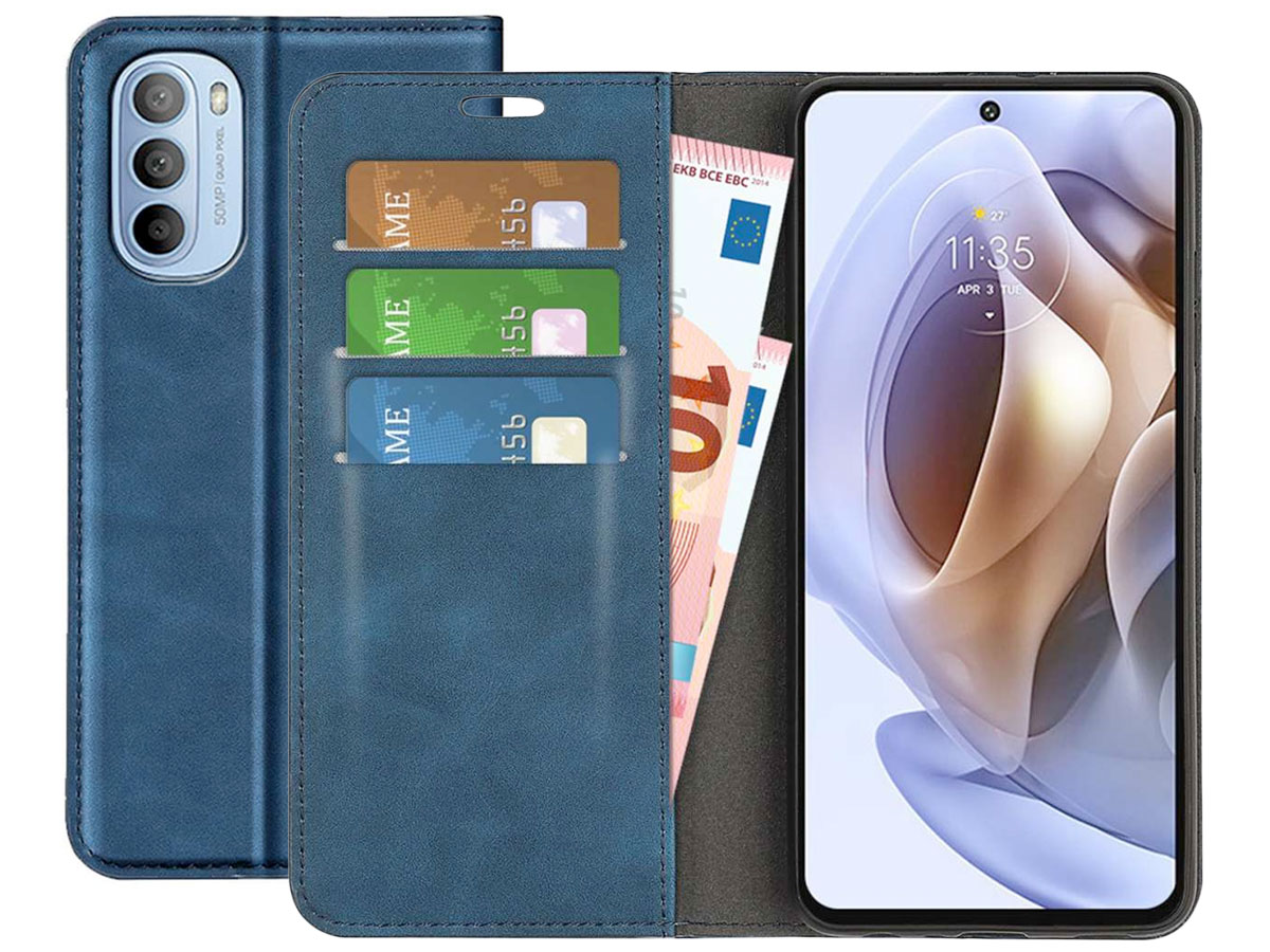 Just in Case Slim BookCase Blauw - Motorola Moto G31/G41 hoesje