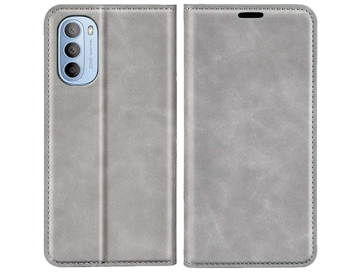 Just in Case Slim BookCase Grijs - Motorola Moto G31/G41 hoesje