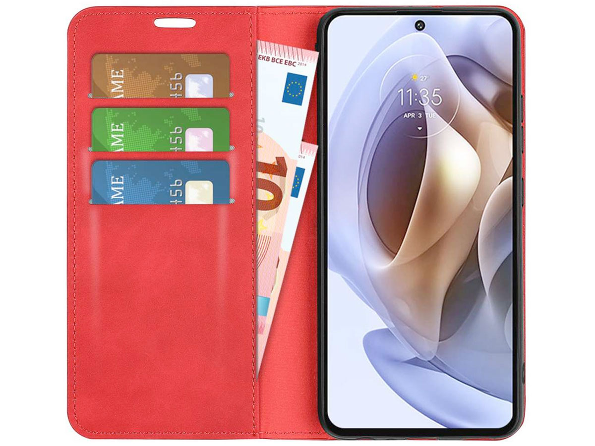 Just in Case Slim BookCase Rood - Motorola Moto G31/G41 hoesje