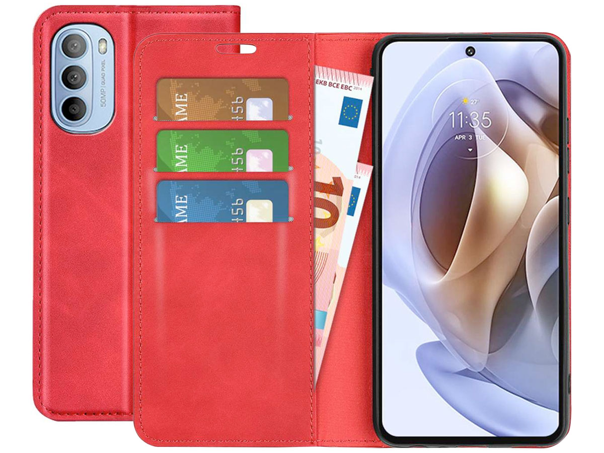 Just in Case Slim BookCase Rood - Motorola Moto G31/G41 hoesje