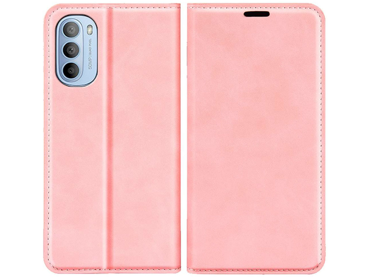 Just in Case Slim BookCase Roze - Motorola Moto G31/G41 hoesje