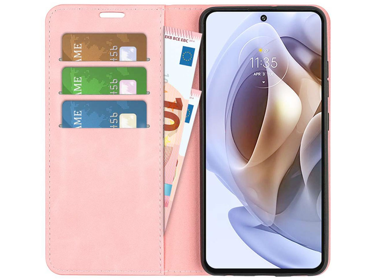 Just in Case Slim BookCase Roze - Motorola Moto G31/G41 hoesje