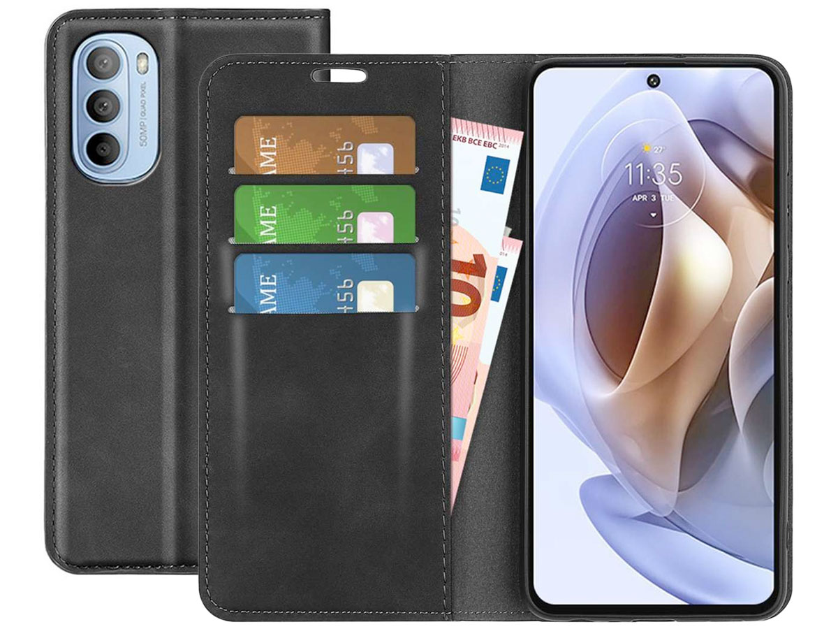 Just in Case Slim BookCase Zwart - Motorola Moto G31/G41 hoesje