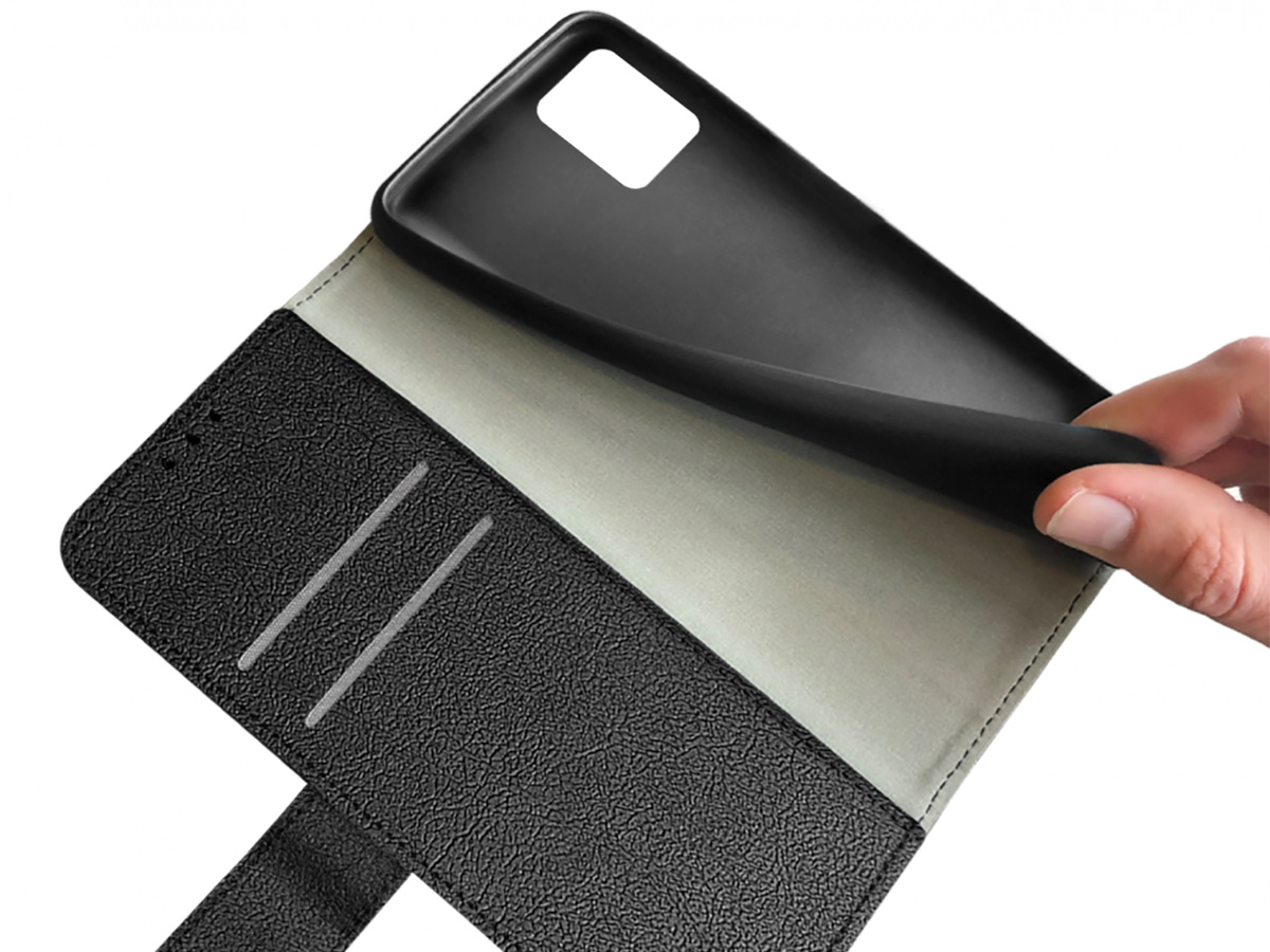 Just in Case Card Wallet Case Zwart - Motorola Moto G32 hoesje