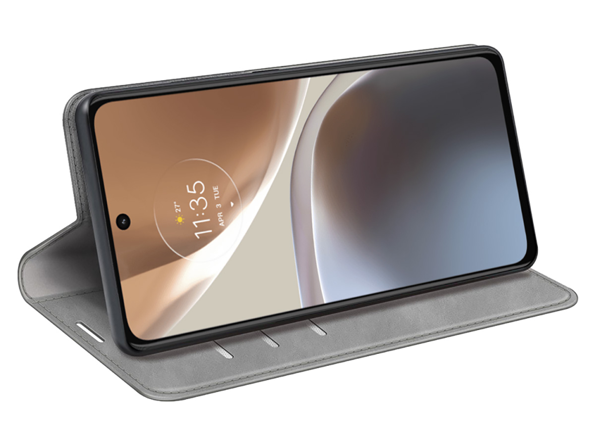Just in Case Slim Wallet Case Grijs - Motorola Moto G32 hoesje