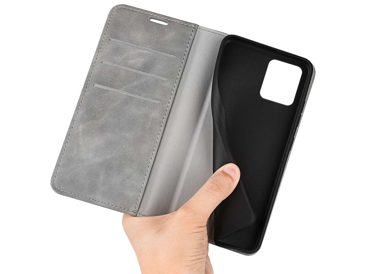 Just in Case Slim Wallet Case Grijs - Motorola Moto G32 hoesje