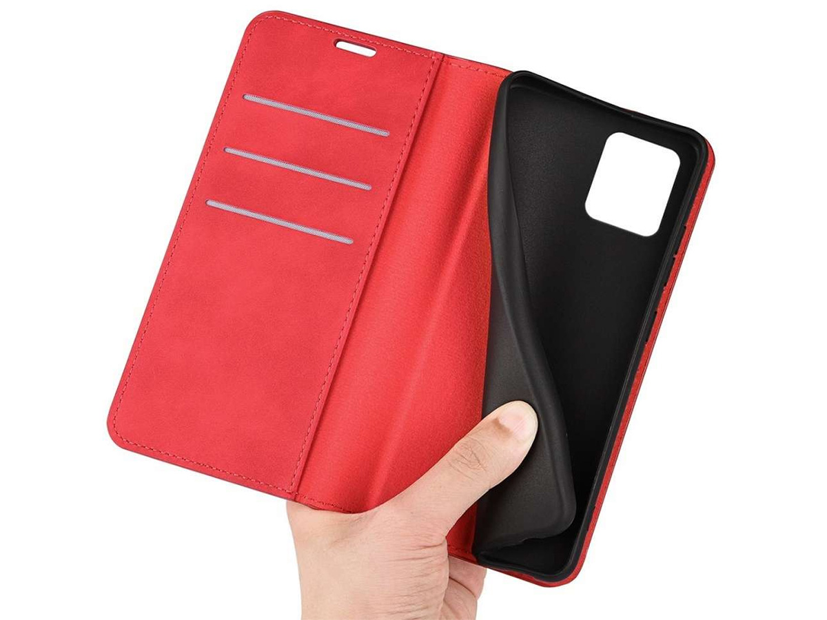 Just in Case Slim Wallet Case Rood - Motorola Moto G32 hoesje