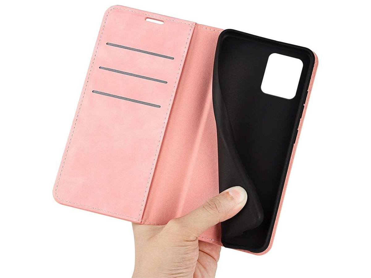 Just in Case Slim Wallet Case Roze - Motorola Moto G32 hoesje