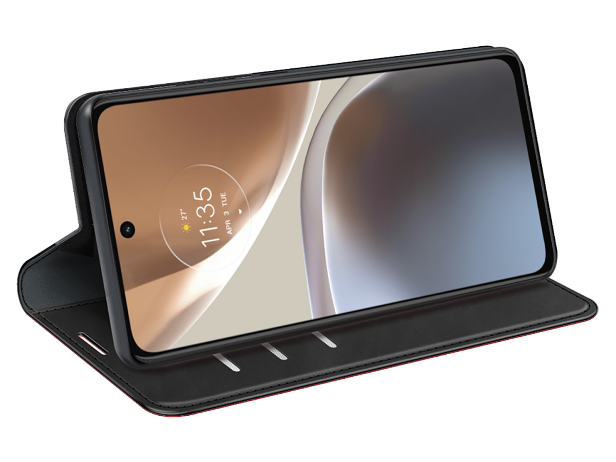 Just in Case Slim Wallet Case Zwart - Motorola Moto G32 hoesje