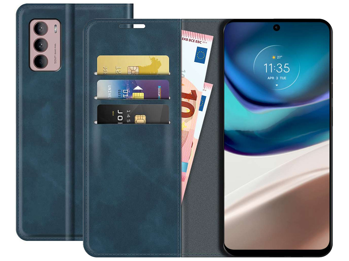 Just in Case Slim Wallet Case Blauw - Motorola Moto G42 hoesje