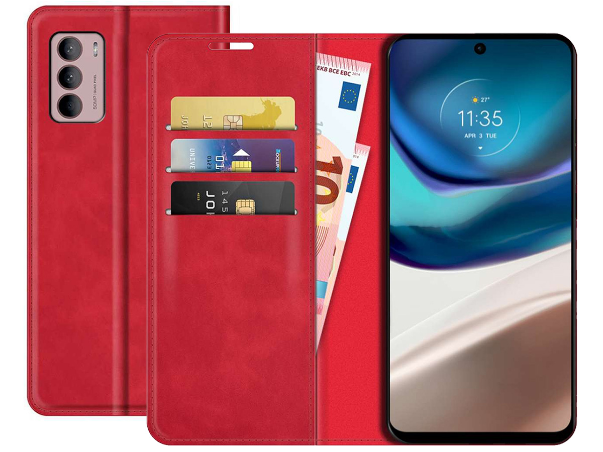 Just in Case Slim Wallet Case Rood - Motorola Moto G42 hoesje