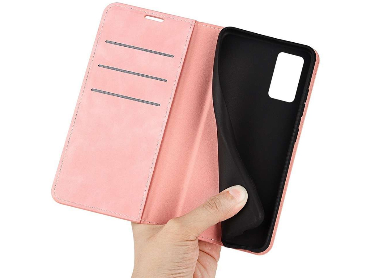 Just in Case Slim Wallet Case Roze - Motorola Moto G42 hoesje