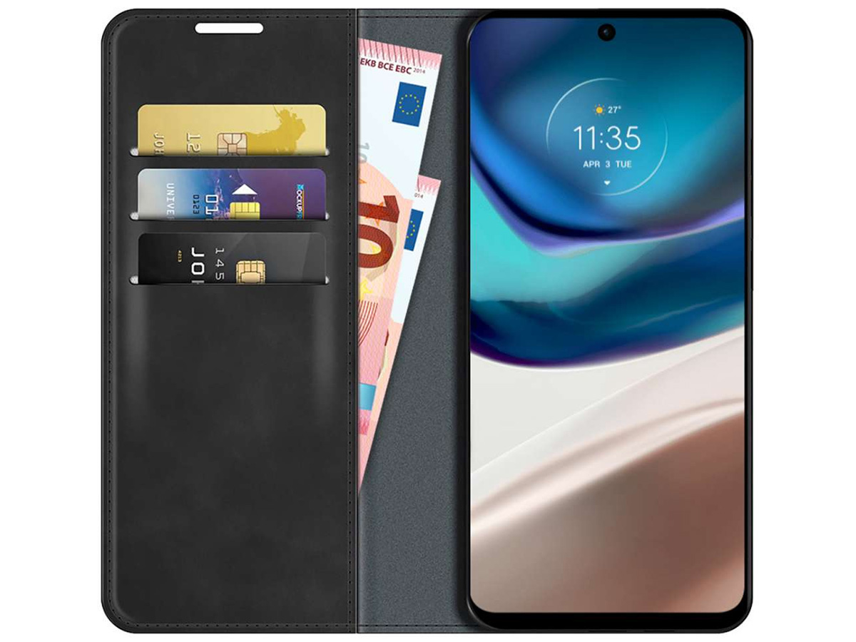 Just in Case Slim Wallet Case Zwart - Motorola Moto G42 hoesje