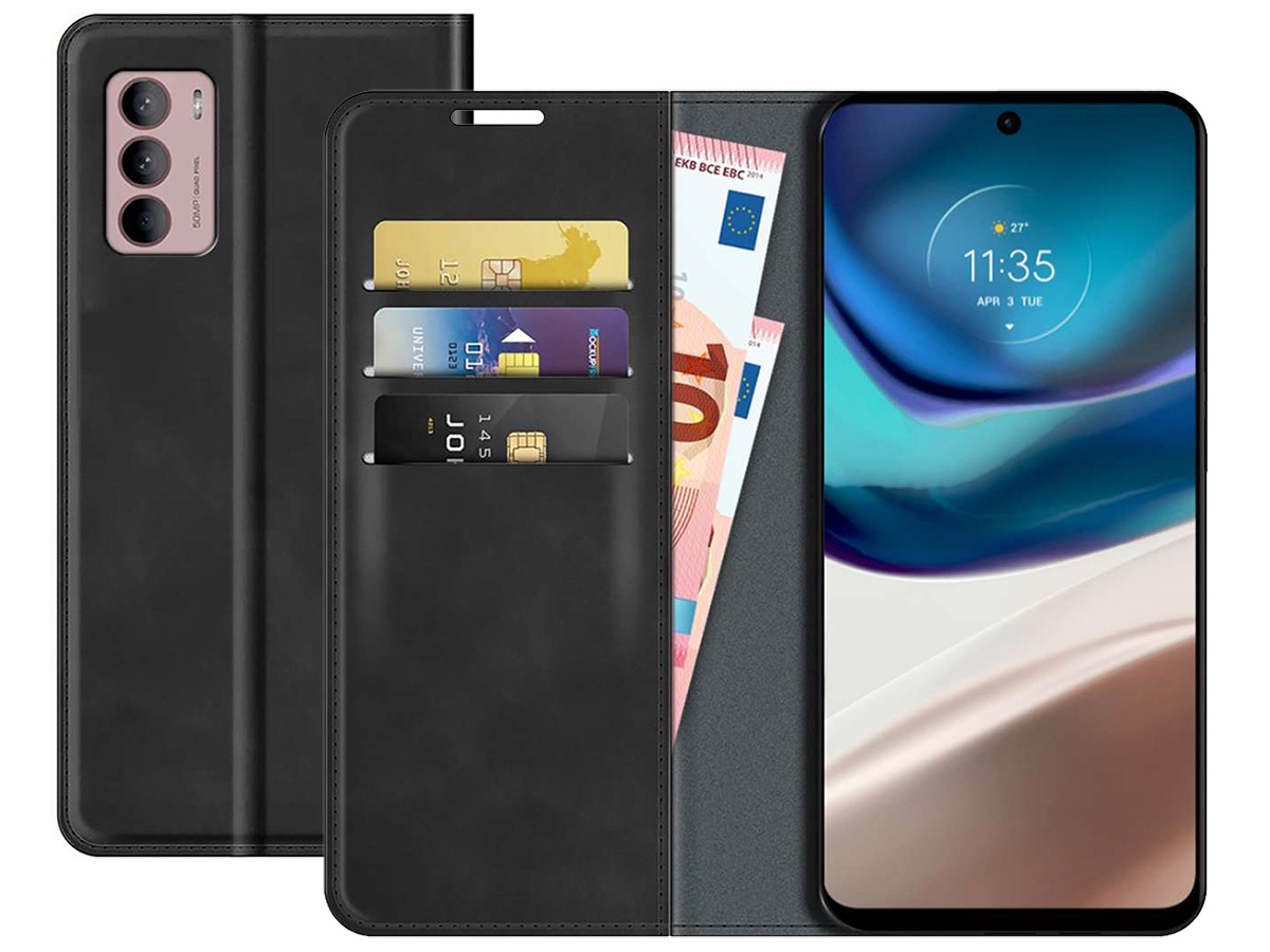 Just in Case Slim Wallet Case Zwart - Motorola Moto G42 hoesje