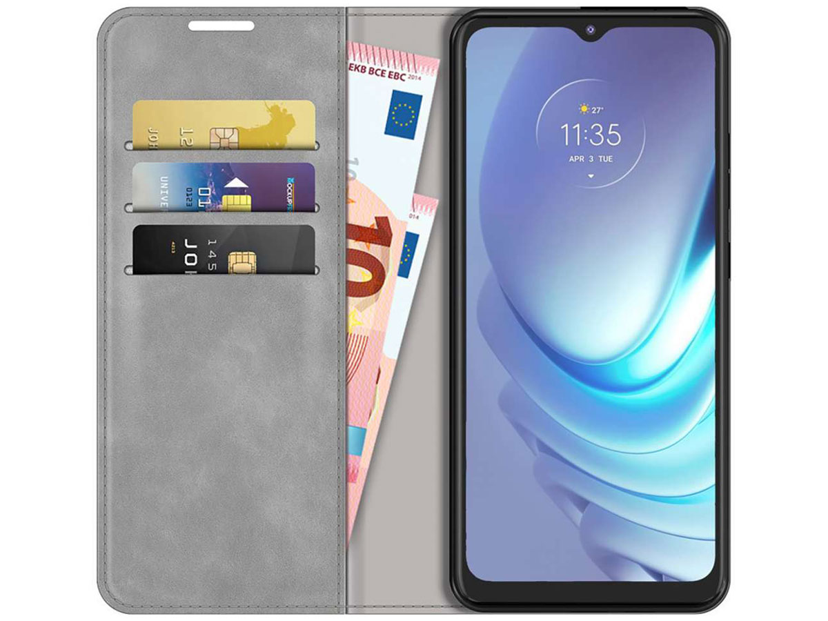 Just in Case Magnetic BookCase Grijs - Motorola Moto G50 hoesje