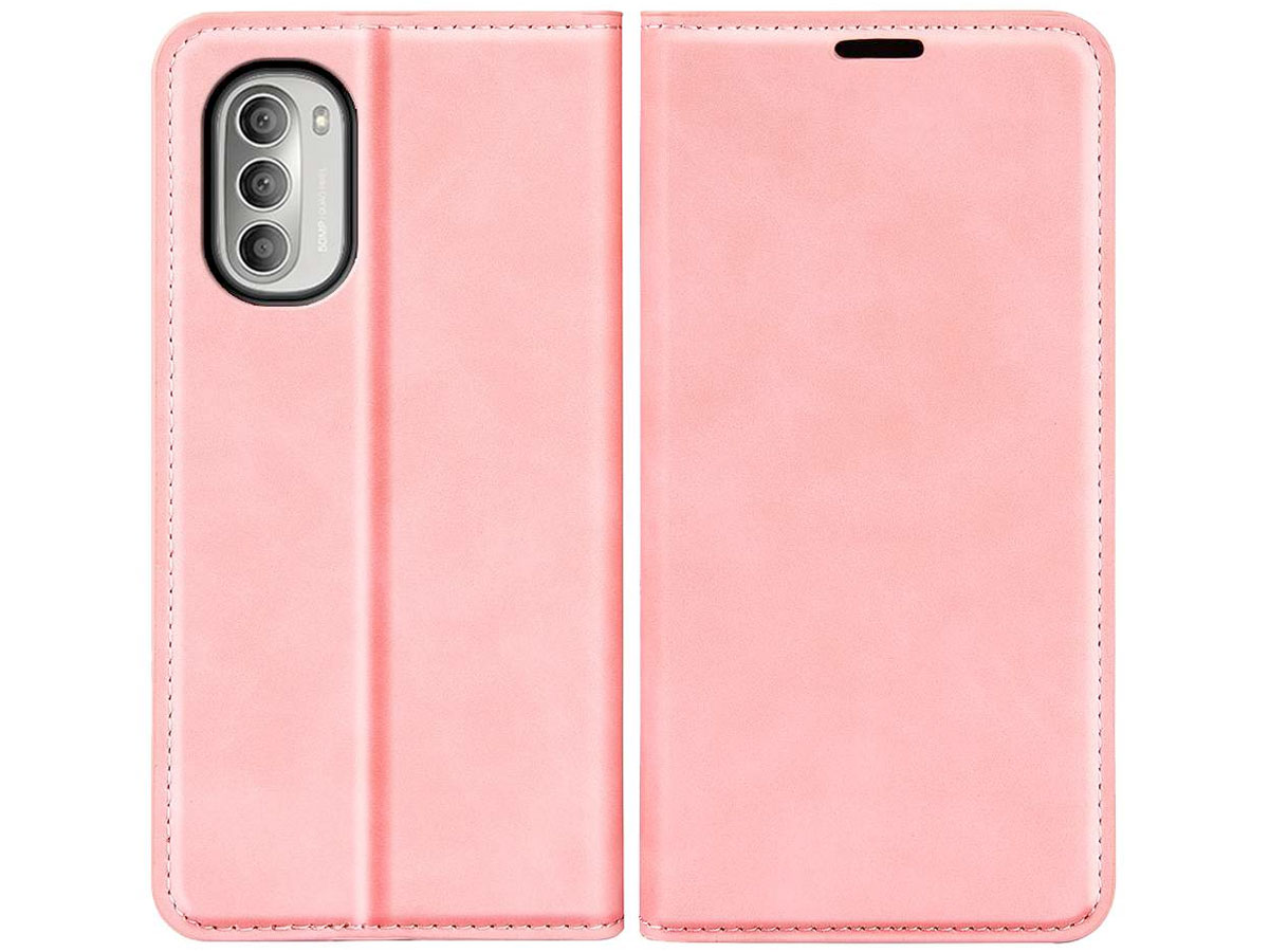 Just in Case Slim BookCase Roze - Motorola Moto G51 5G hoesje