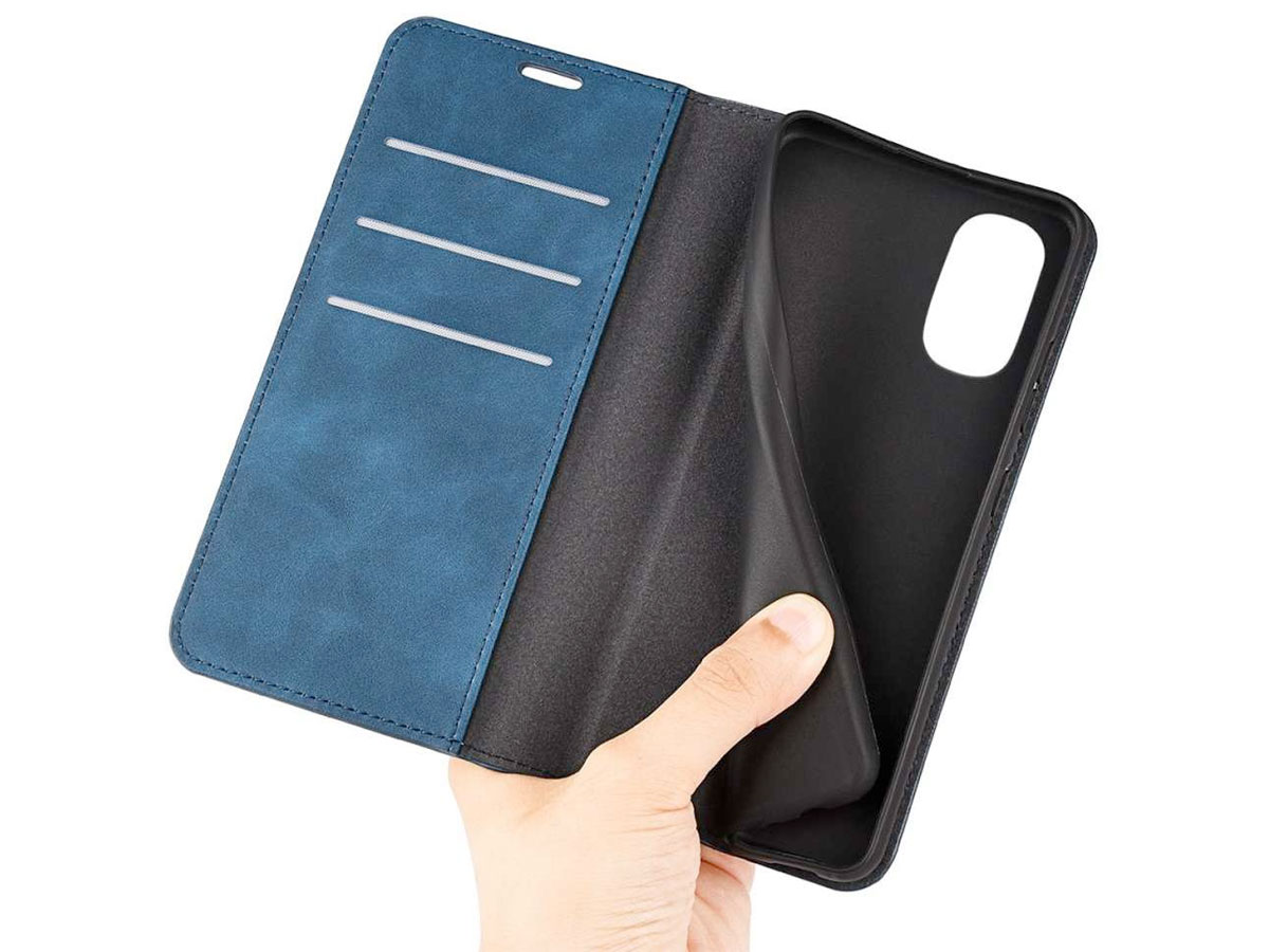 Just in Case Slim Wallet Case Blauw - Motorola Moto G52 hoesje