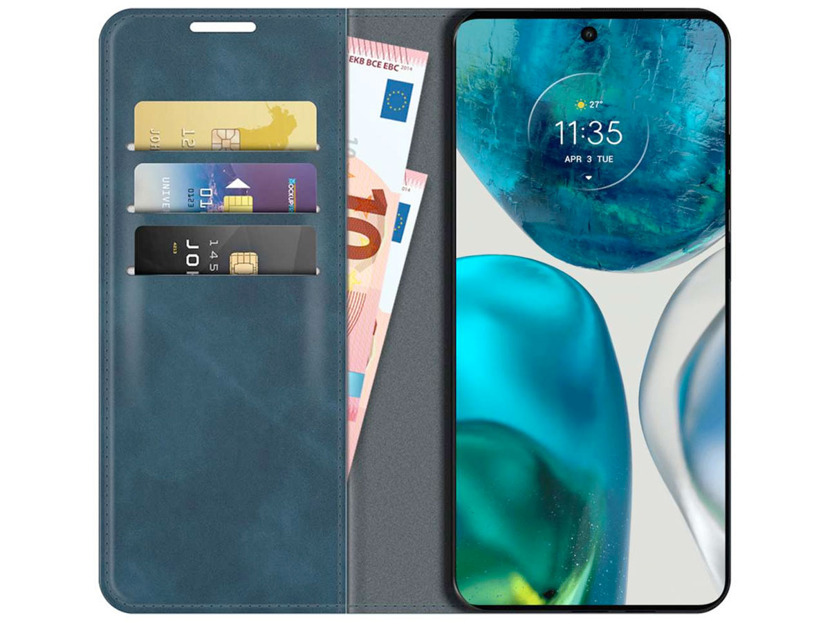 Just in Case Slim Wallet Case Blauw - Motorola Moto G52 hoesje