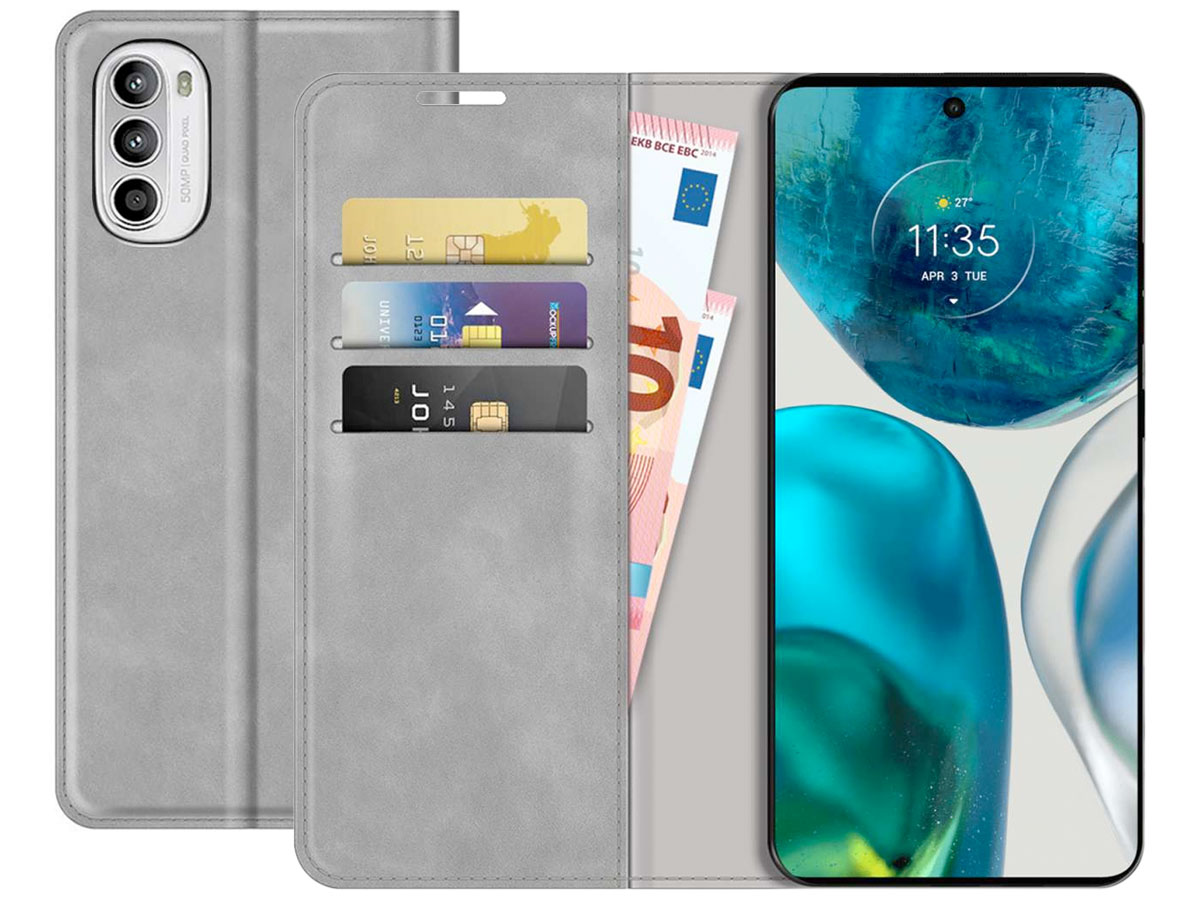 Just in Case Slim Wallet Case Grijs - Motorola Moto G52 hoesje