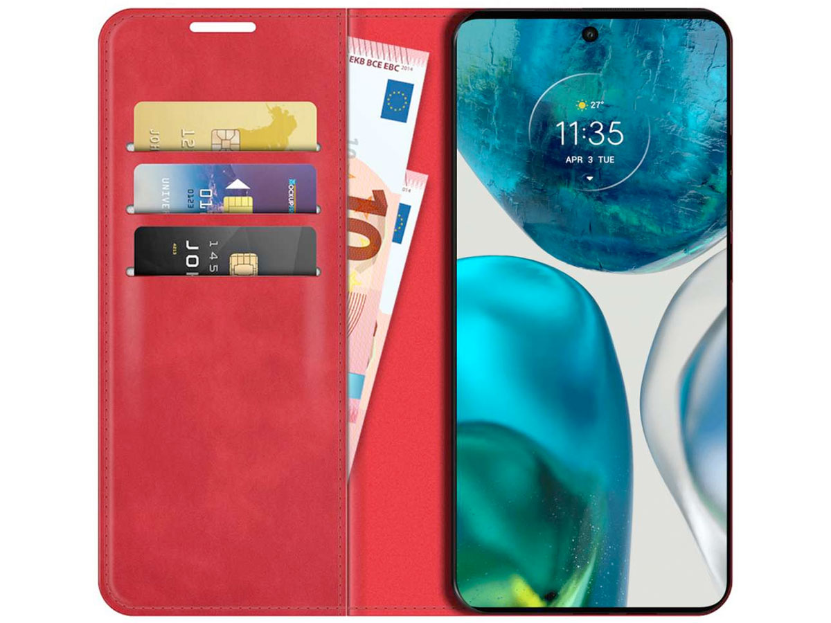 Just in Case Slim Wallet Case Rood - Motorola Moto G52 hoesje