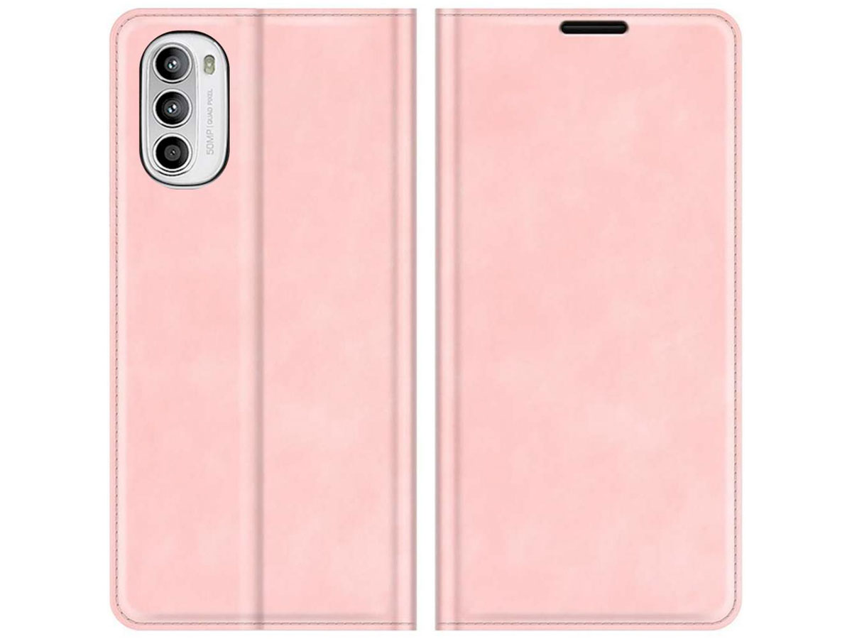 Just in Case Slim Wallet Case Roze - Motorola Moto G52 hoesje