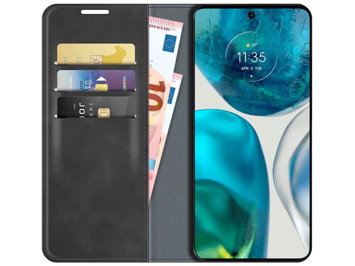 Just in Case Slim Wallet Case Zwart - Motorola Moto G52 hoesje