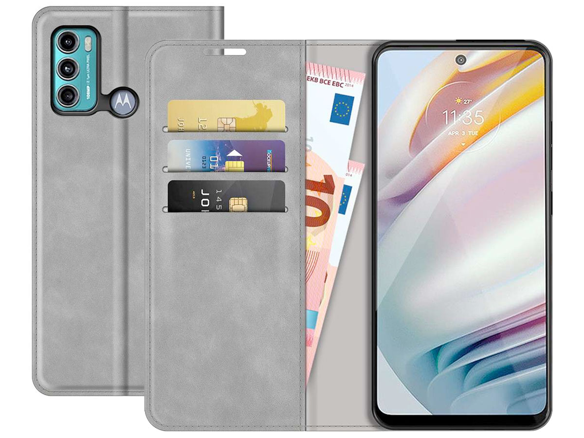 Just in Case Slim BookCase Grijs - Motorola Moto G60 hoesje