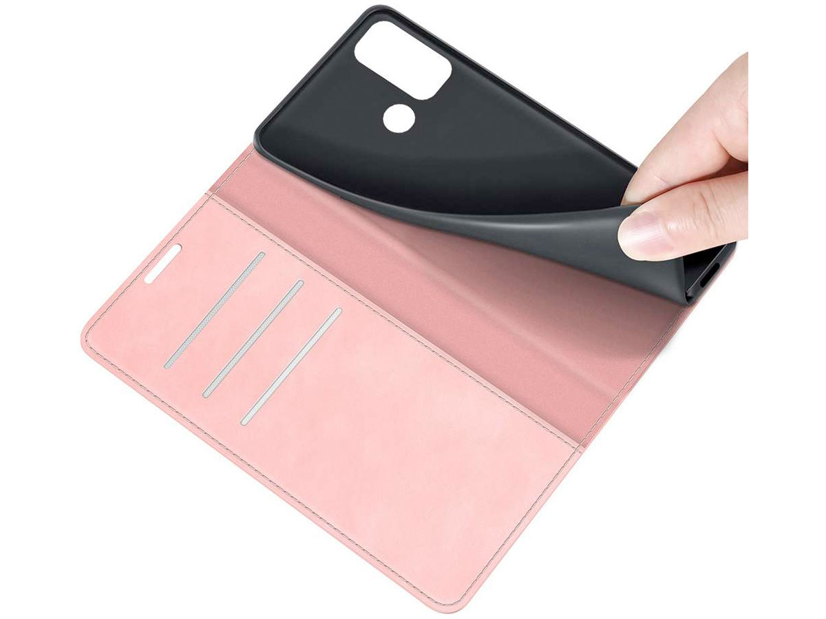 Just in Case Slim BookCase Roze - Motorola Moto G60 hoesje