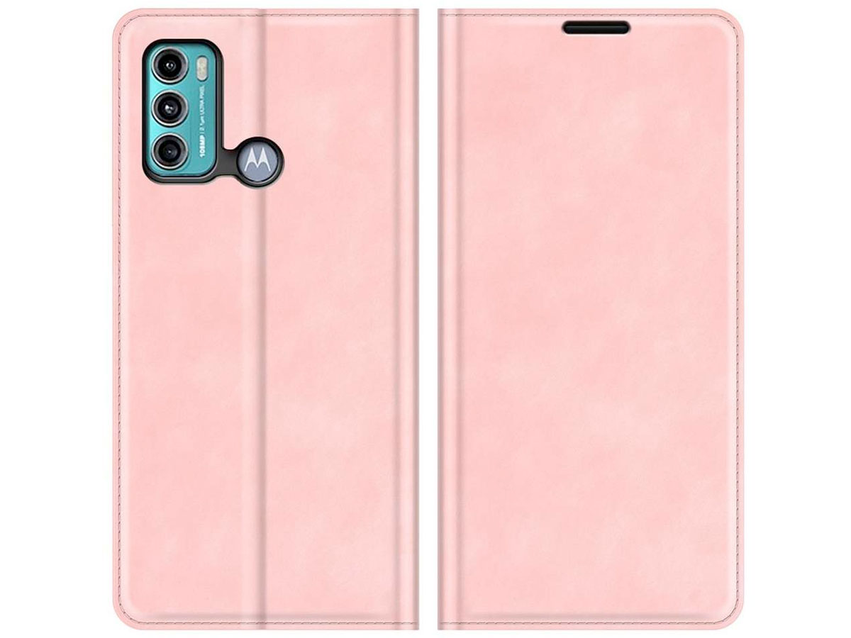 Just in Case Slim BookCase Roze - Motorola Moto G60 hoesje